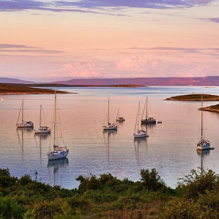 Segelbåtar vid Kroatiens kust